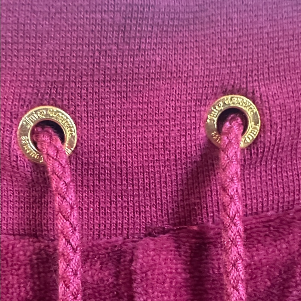 Vintage Juicy Couture Velour Drawstring Lounge Pants in Deep Wine/ Berry M Long - Picture 3 of 8